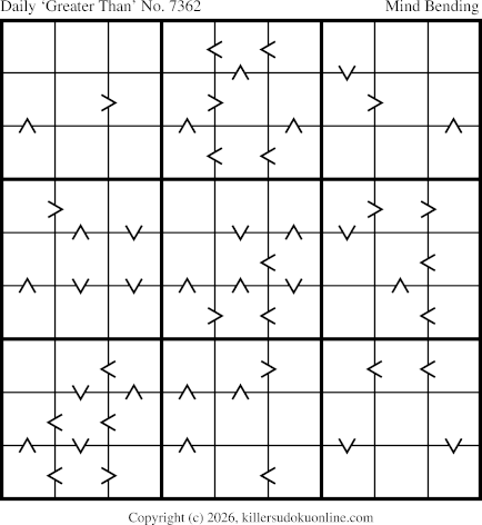 Greater Than Sudoku for  6/11/2026