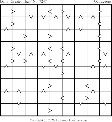 Greater Than Sudoku for  2/16/2026