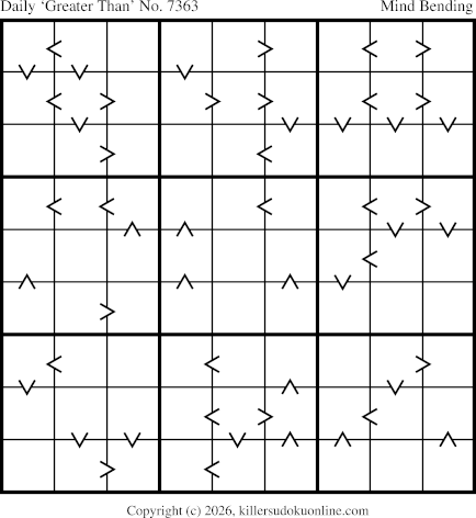 Greater Than Sudoku for  6/12/2026