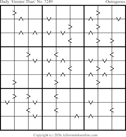 Greater Than Sudoku for  2/18/2026