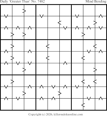 Greater Than Sudoku for  10/9/2026