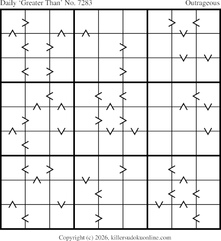 Greater Than Sudoku for  3/24/2026