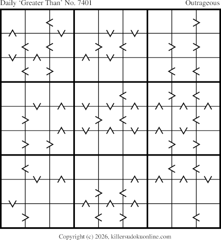 Greater Than Sudoku for  7/20/2026
