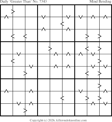 Greater Than Sudoku for  5/23/2026