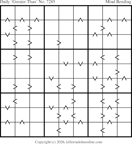 Greater Than Sudoku for  3/26/2026