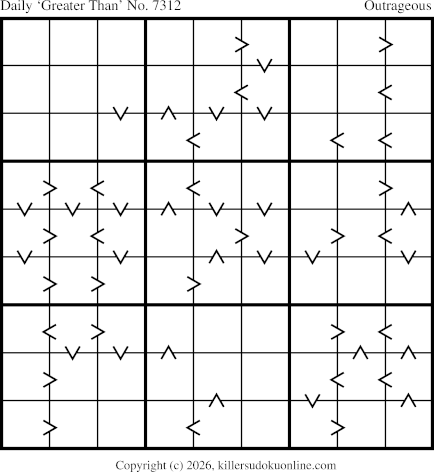 Greater Than Sudoku for  4/22/2026