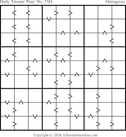 Greater Than Sudoku for  6/30/2026