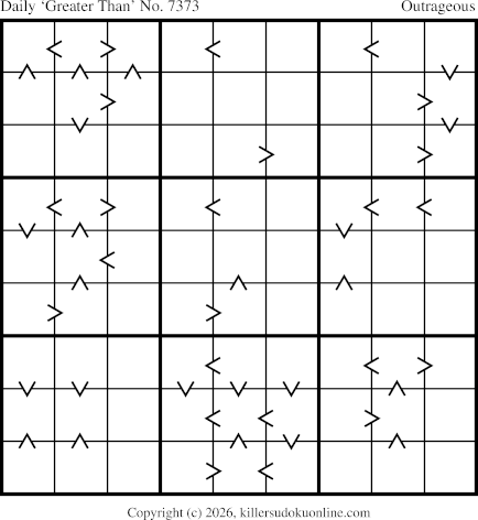 Greater Than Sudoku for  6/22/2026