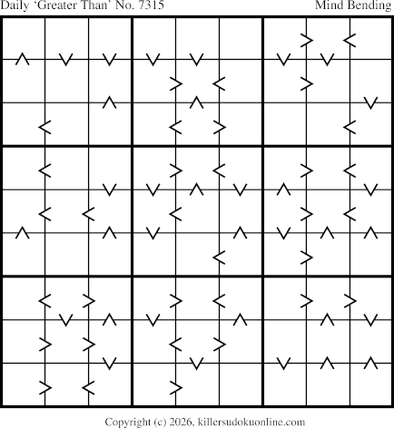 Greater Than Sudoku for  4/25/2026