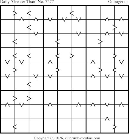 Greater Than Sudoku for  3/18/2026
