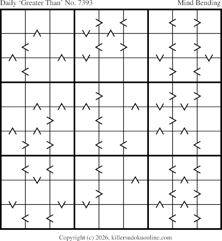 Greater Than Sudoku for  7/12/2026