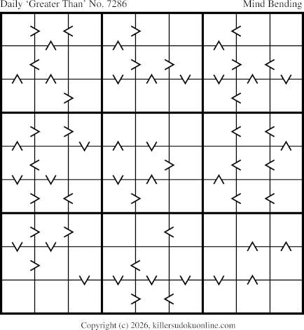 Greater Than Sudoku for  3/27/2026