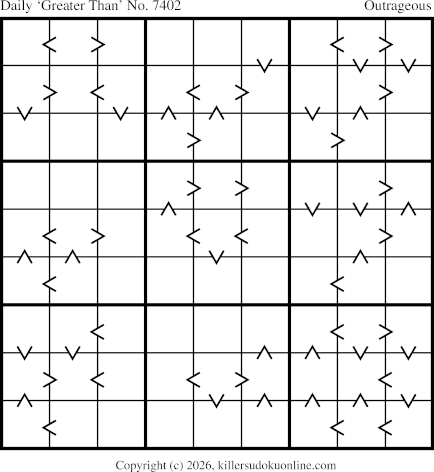 Greater Than Sudoku for  7/21/2026