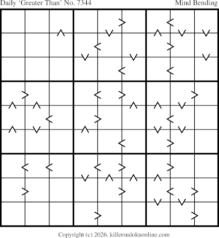 Greater Than Sudoku for  5/24/2026