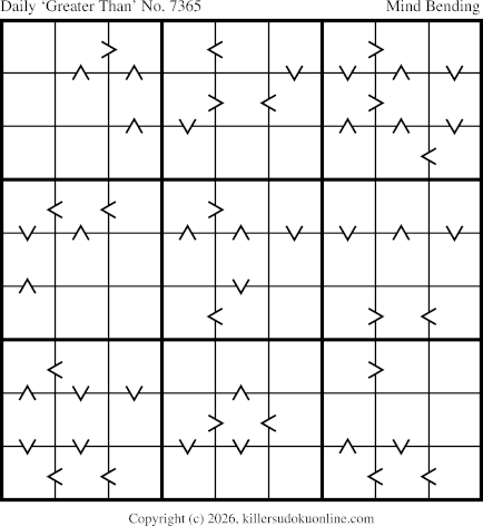 Greater Than Sudoku for  6/14/2026
