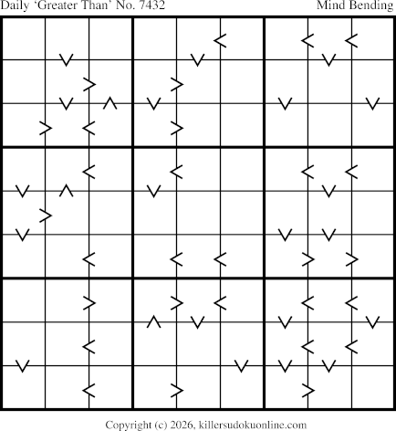 Greater Than Sudoku for  8/20/2026