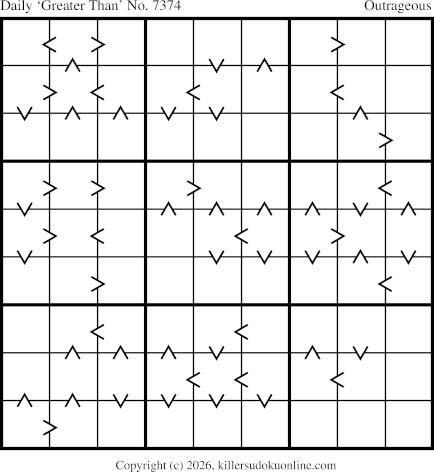 Greater Than Sudoku for  6/23/2026