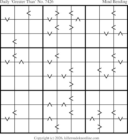 Greater Than Sudoku for  8/14/2026