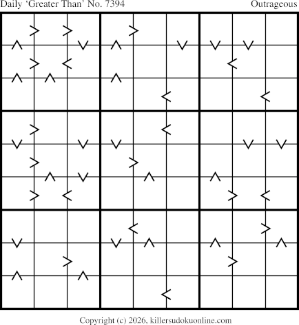 Greater Than Sudoku for  7/13/2026