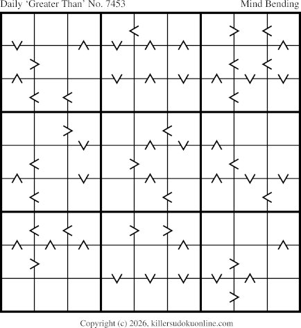Greater Than Sudoku for  9/10/2026
