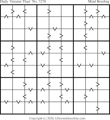 Greater Than Sudoku for  3/19/2026