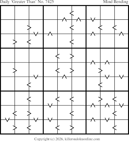 Greater Than Sudoku for  8/13/2026