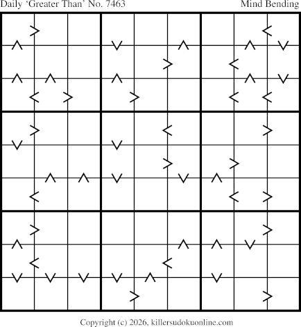 Greater Than Sudoku for  9/20/2026