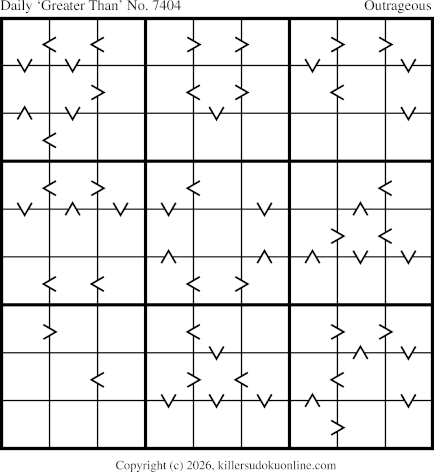 Greater Than Sudoku for  7/23/2026
