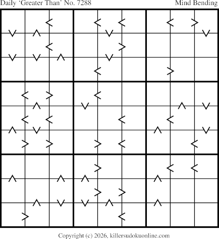 Greater Than Sudoku for  3/29/2026