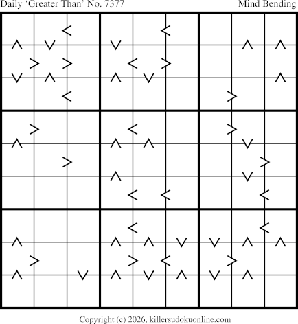 Greater Than Sudoku for  6/26/2026
