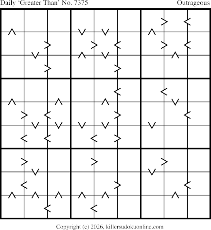 Greater Than Sudoku for  6/24/2026