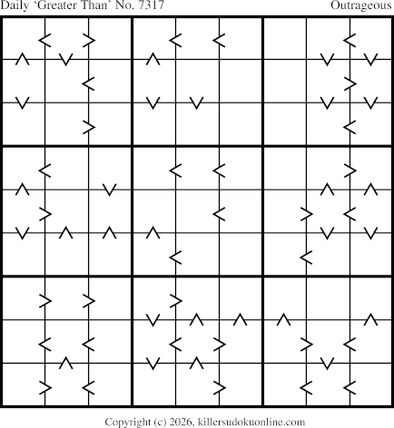 Greater Than Sudoku for  4/27/2026