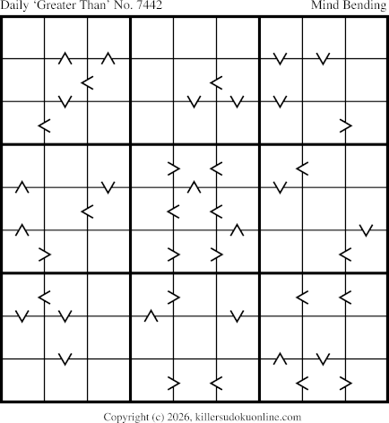 Greater Than Sudoku for  8/30/2026
