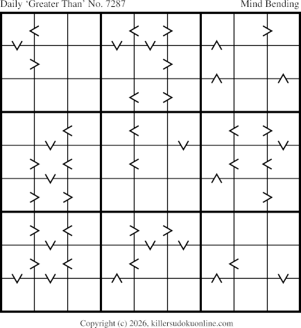 Greater Than Sudoku for  3/28/2026