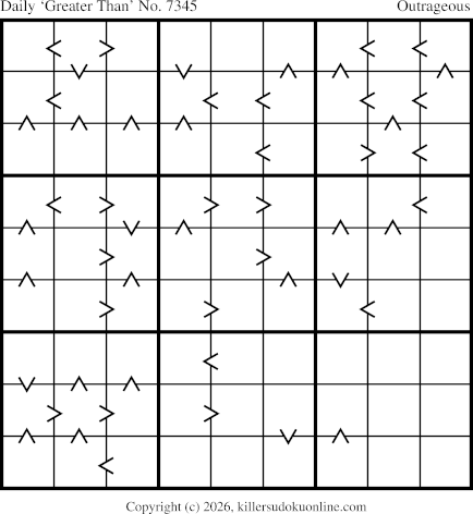 Greater Than Sudoku for  5/25/2026