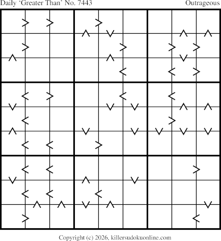 Greater Than Sudoku for  8/31/2026