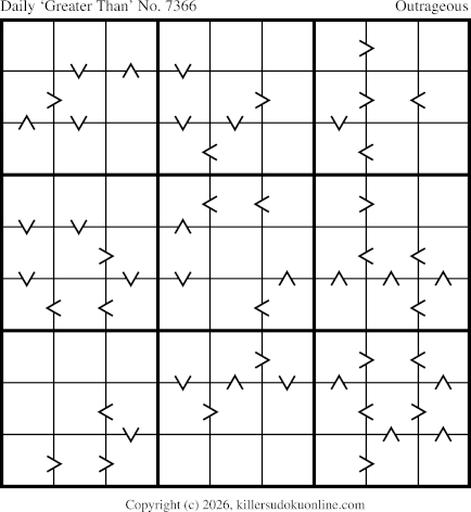 Greater Than Sudoku for  6/15/2026