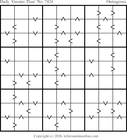 Greater Than Sudoku for  8/12/2026
