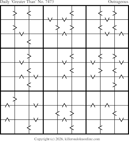 Greater Than Sudoku for  9/30/2026