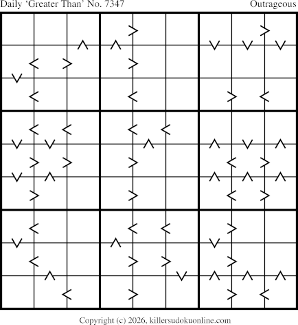 Greater Than Sudoku for  5/27/2026