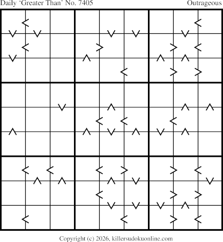 Greater Than Sudoku for  7/24/2026