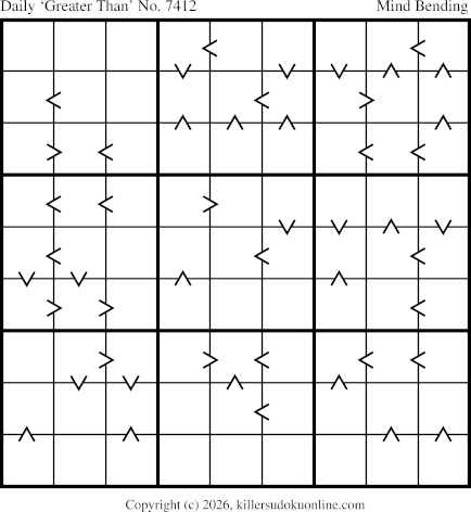Greater Than Sudoku for  7/31/2026