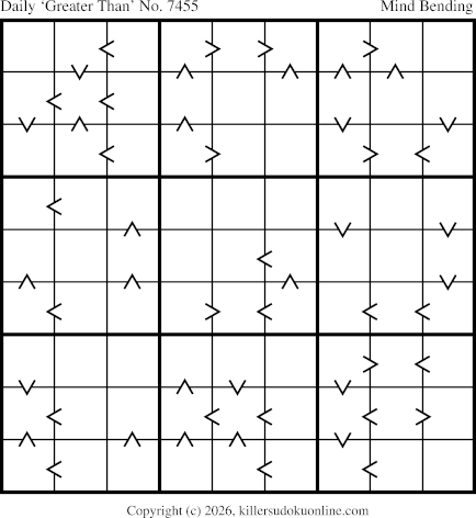 Greater Than Sudoku for  9/12/2026