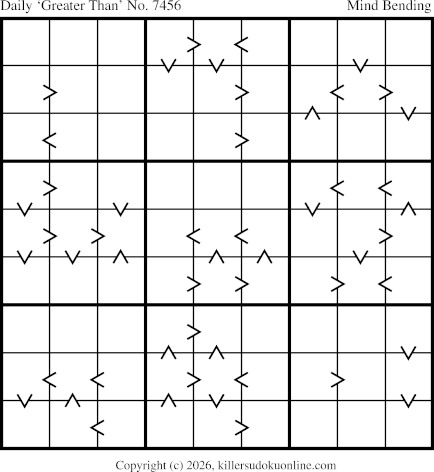 Greater Than Sudoku for  9/13/2026
