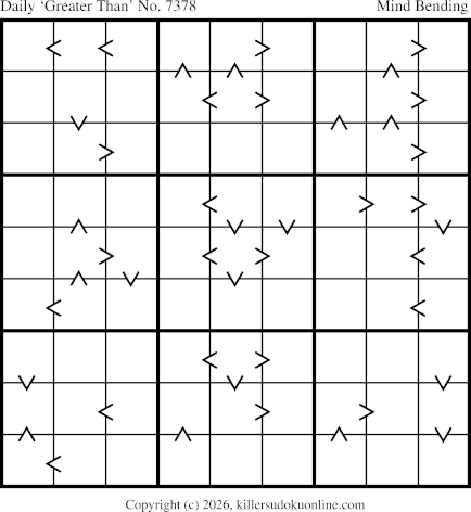Greater Than Sudoku for  6/27/2026