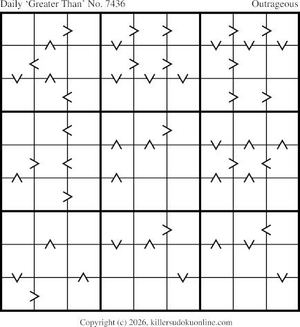 Greater Than Sudoku for  8/24/2026