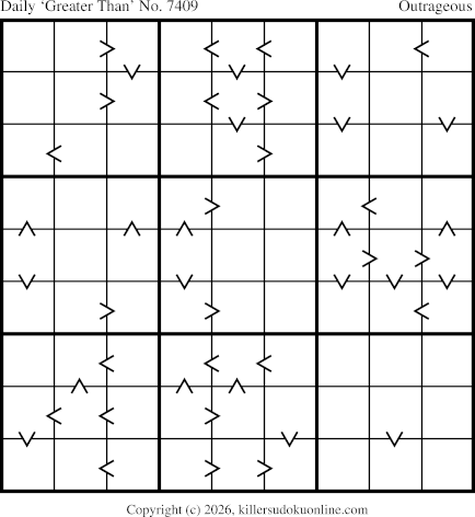 Greater Than Sudoku for  7/28/2026