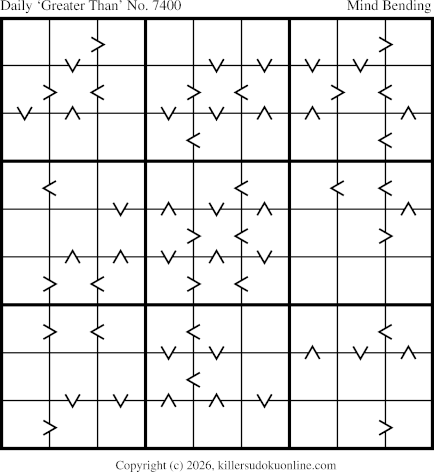 Greater Than Sudoku for  7/19/2026