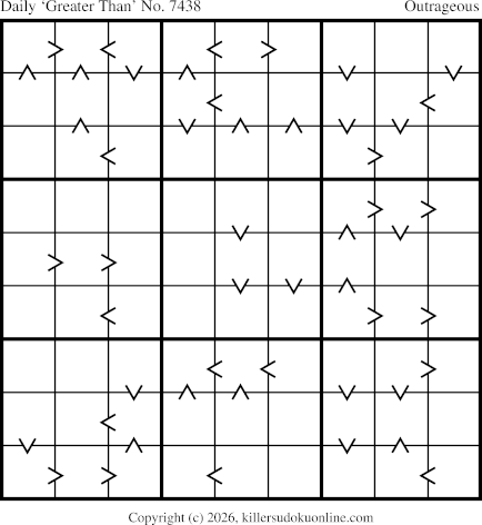 Greater Than Sudoku for  8/26/2026