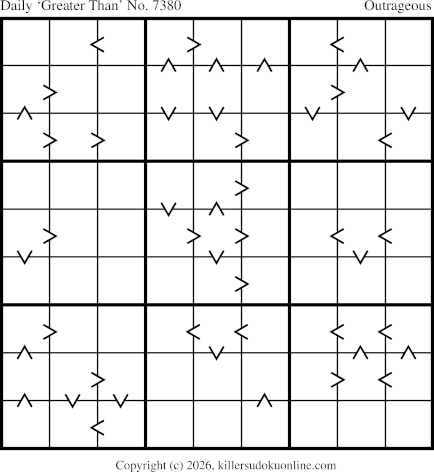 Greater Than Sudoku for  6/29/2026
